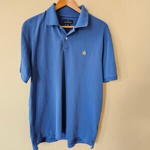 Brooks Brothers Men's Pima Cotton Pique Polo, Size Large Blue Stretch